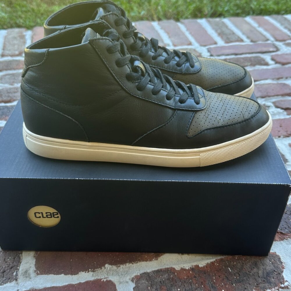 Clae Gregory Mid Black Milled Leather Olive Mens Size 8 In Original Box View 4